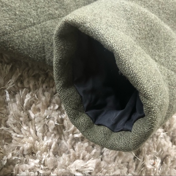 Woolrich Olive Heather Full-Zip Quilted Wool Coat, Sz XL - Picture 11 of 16